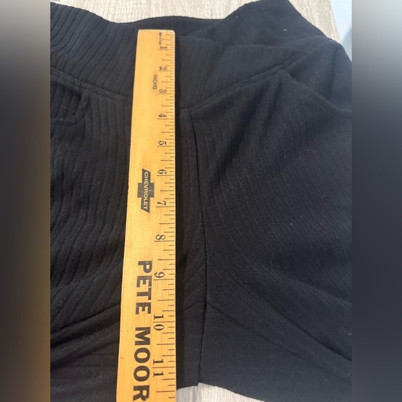 Halara Ribbed Knit Crossover High Waisted Pocket Casual Flare Pants NWT XS - Picture 7 of 11